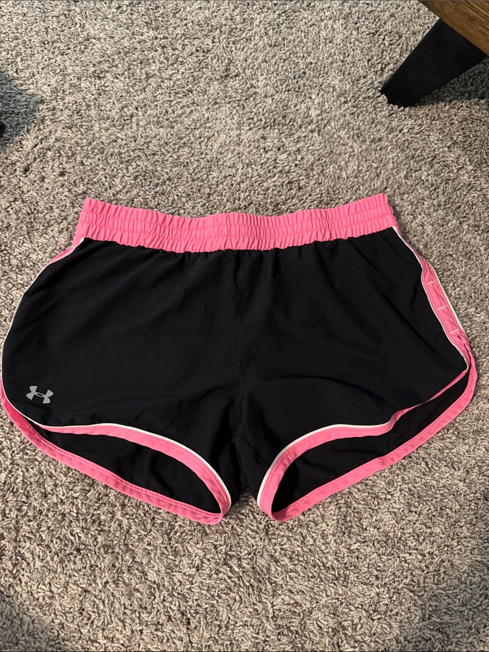 Under Armour Black Shorts with Pink Waistband and Trim